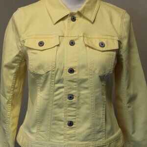 Talbots Light Yellow Jean Jacket, Size PS